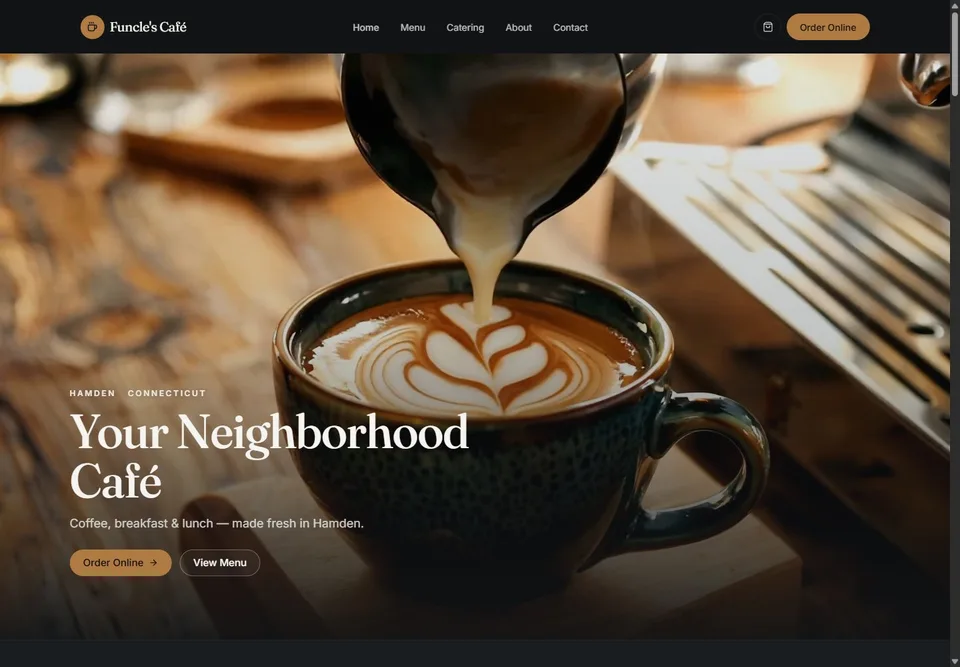 Funcle's Café website preview